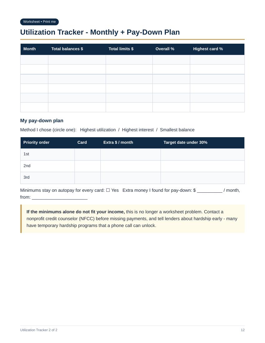 Real page from the Credit Score Builder Playbook PDF - free preview