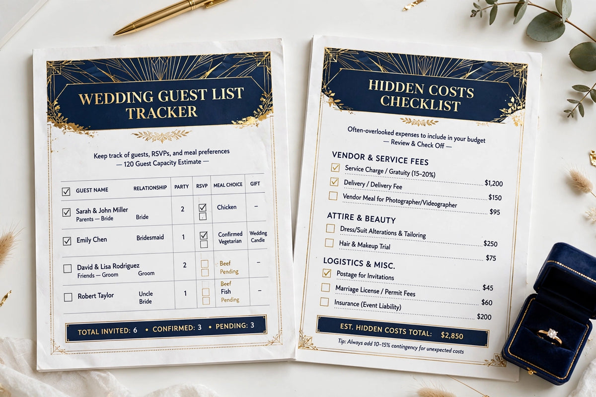 Wedding Budget Planner — 30-Page Printable Wedding Budget & Vendor Planner
