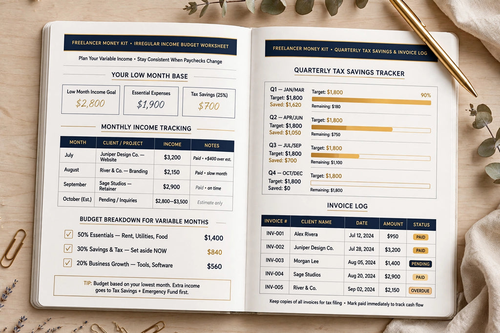 Freelancer Money Kit — Budgeting, Taxes & Invoicing System for Irregular Income