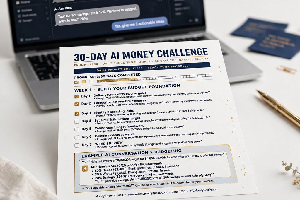 Money AI Prompt Pack — 80+ Copy-Paste Prompts That Turn Any AI Into Your Personal Money Coach